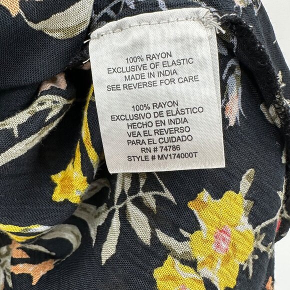 Patrons Of Peace Black Floral Open Front Cardigan Wrap With Long Sleeves Size M - Picture 7 of 8